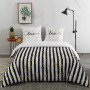 AYSW Sets de Housses de Couettes 220 x 240 cm + Lot 2 Taies d'Oreillers 65 x 65 cm Parure de lit Imprimé Rayure Multicolore 2 Pe