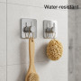 edihome, Crochet Adhésif Mural en Acier Inoxydable, Crochets Adhésifs Muraux Résistants sans Perçage, Design Carré Moderne pour 
