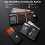 TENBST Portefeuille Homme - Ultra-Mince Porte Monnaie Homme avec Porte-Monnaie & Protection RFID, Haute qualité Porte Carte, étu