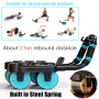 VZJYJZ Roue d'exercice pour abdominaux, comprend un tapis de genou, avec 6 coudières et 4 roues, peut rebondir automatiquement, 