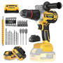 Perceuse Visseuse Sans Fil 21V - 140Nm 2300rpm Max Brushless Visseuse Devisseuse Sans Fil Perceuse à Percussion avec 2 Batteries