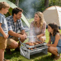 Barbecue à charbon portable rotatif à 360° avec panier basculant – Barbecue en acier inoxydable 304 pour le camping, le hayon et