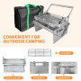 Barbecue à charbon portable rotatif à 360° avec panier basculant – Barbecue en acier inoxydable 304 pour le camping, le hayon et