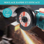 Mini Meuleuse d'Angle sans Fil 12V, 76mm Moteur Brushless 19500 tr/min, Avec 2 Batteries 1500mAh & 8 Disques, Outil de Découpe É
