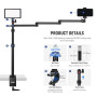 NEEWER Support de Table télescopique pour Appareil Photo - avec Bras Pliable en Trois Parties - 1,2 m - avec Pince de téléphone