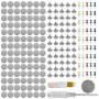JJZGPP Lot de 100 Rivets de réparation universels pour Toit de Voiture avec 100 Broches, 1 Tournevis, 1 mètre Ruban, réparation