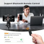 Trépied Smartphone MS27 175cm, Perche a Selfie avec Télécommande, 2 in 1 Trépied pour Appareil Photo et Caméras de Sport avec vi