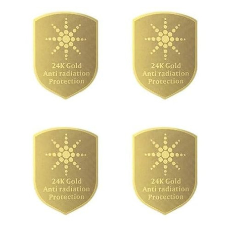 Hsthe Sea boucliers Autocollants Anti-Radiation EMF, 4 pièces, en Or 24 carats, pour téléphone Portable, Ordinateur Portable, Ta