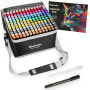 Realcolor Lot de 168 marqueurs à l'alcool, marqueurs d'art à double pointe pour coloriage adulte, lot de marqueurs à l'alcool po