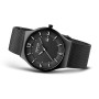 Bering 14440 Montre Solaire pour Homme, 40 mm, Boîtier en Acier Inoxydable Et Cadran, Bracelet Milanais, Verre Saphir, 5 ATM