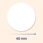 40 mm, 25 feuilles, Étiquette Autocollantes Ronde Blanc A4-24 étiquettes par feuille