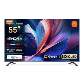 XIAOMI TV A Pro 55, 140 cm (55 Pouces), 4K UHD QLED, Smart TV, Google TV, Contrôle Vocal, HDR10+, Mode Game Boost 120Hz, MEMC, 2