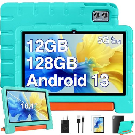 ZIOVO Tablette 10 Pouces Android 13 Tablettes,12Go RAM+128Go ROM(TF 1To),5G WiFi Tablette Tactile,Octa-Core 2.0 Ghz,/5+8 MP/6000