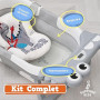 Baignoire Bébé Pliable XXL Avec Coussin De Bain Bebe Et Thermomètre Intégré - Baignoire Enfant Avec Siege De Bain Pour Bebe - ba