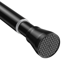 AIZESI tringle rideau sans percage 74.5-163 cm Tringle Rideau Extensible - Barre Telescopique Acier Inoxydable Noir pour Salle d