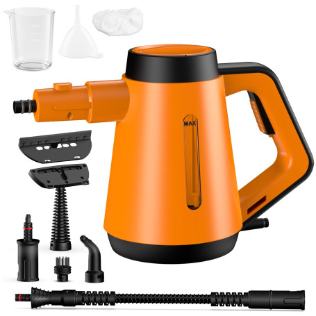 Fippesax 1200W Nettoyeur à vapeur portatif,Chauffage instantané 15S,Nettoyeur à vapeur multipurpose pressurisé 400ml avec 9pcs A