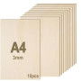 Wenrescry 10 Plaques Plaque en bois de 3 mm A4 300 x 210 mm - Bois de tilleul - Découpes fines pour le travail du bois, le trait