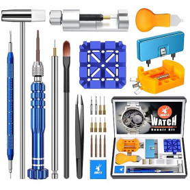 JOREST Kit Outil Montre,Kit Changement Pile ,Chasse Goupille ,Outil Montre Bracelet,Tournevis Reparation,Ouvre Boitier,Montre De