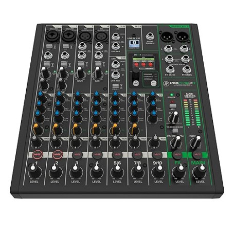 Mackie ProFX10v3+ Mixeur Analogique 10 Canaux avec Effets Améliorés, Modes d'Enregistrement USB et Bluetooth