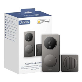 Aqara Sonnette Vidéo G4 avec Carillon, Sonnette sans Fil ou Filaire, Reconnaissance Faciale et Automatisation,WiFi 2,4GHz, 1080p