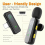 Microphone cravate sans fil avec écran LED, mini micro-cravate, microphone sans fil pour iPhone, Android, iPad, pour l'enregistr