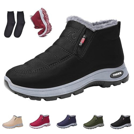 Snrtevu Chaussures de Marche d'hiver à Confort Orthopédique, Chaussures Ortho Confort, Légères et Imperméables, Bottines d'hiver
