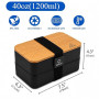zaraf Bento Lunch Box 2 Couches Boite Repas Compartiment 1200 ml Lunchbox Hermétique avec Couverts Kit et Sac Isotherme Repas Bo