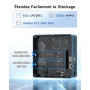 BMAX B1Plus Mini PC Win 11, Intel Celeron J3355(jusqu'à 2,5 GHz) 6 Go LPDDR3 RAM 128 Go eMMC SSD, Mini Ordinateur de Bureau Doub