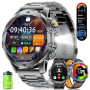 LIGE Montre Connectée Homme avec Appels Bluetooth/Batterie 1000 mAh,1,53" AMOLED Grand Écran Smartwatch Homme avec Moniteur de F