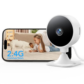 GNCC Caméra de sécurité intérieure,1080p,Wi-FI 2,4 GHz,détection de Mouvement et de Son par IA,Audio bidirectionnel,Vision Noctu