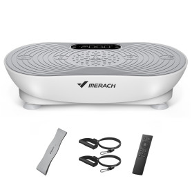 MERACH Plateforme Vibrante pour L'Entraînement Et Le Modelage du Corps, avec 99 Niveaux De Vitesse, Haut-Parleur Bluetooth Intég