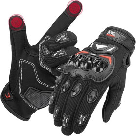 KEMIMOTO Gants Moto Homologués, Protection des Articulations, et Résistance Aux Chocs, Écran Tactile Plein-Doigt Respirant pour