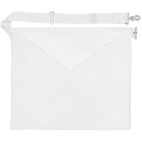THE MASONIC COLLECTION - Tablier d'apprenti premier degré - Blanc - Grande poche et ceinture ajustable - Cadeau franc-maçon pour