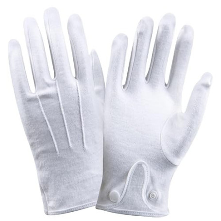 MUNSKT t 1 Paire De Gants Pour Hommes En Pur Coton Blanc, Texture Douce Et Légère, En Matière Lavable Et Réutilisable Avec Ferme