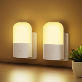 GRIFEMA GD101-2, 2 Veilleuses Enfants, Veilleuse Prise Électrique avec 3 Niveaux de Réglage de La Luminosité, Veilleuse Bébé Ada
