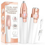 Rasoir Visage Femme Duvet Electrique, Rasoir Électrique 2 en 1 pour Sourcils et Visage, Epilateur Visage Femme, Rechargeable Lum