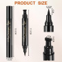 ALIIP Double-ended Eyeliner Stamp Pen Waterproof, Eye Liner Noir Haute Pigmentation Longue Tenue, Stylo Eyeliner Smudge Proof An