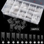 500 Pièces 10 Tailles Faux Ongles Capsules French Acrylique Tips Ongles Pointues Professionnel ou Art pour Fille & Femme (Transp