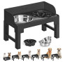 Feandrea Gamelle pour Chien Surélevée, avec Support, Ajustable en Hauteur et Inclinable, Support Gamelle, 2 Bols en Acier Inoxyd