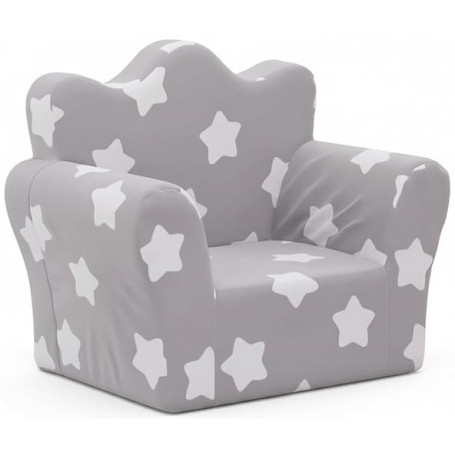 vidaXL Canapé pour Enfants, Siège avec Accoudoirs, Fauteuil avec Dossier pour Tout-Petits, Meuble de Chambre, Gris Clair avec Ét