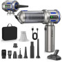 Aspirateur à Main, 27000Pa/120W Mini Aspirateur sans Fil & 250.000 tr/min Aspirateur de Voiture à 3 Vitesses avec Moteur sans Br