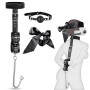 BDSM Bondage le Dos avec et Accessoires de Bondage Réglables,crochet anal bouchon buccal masque pour les yeux,Sex Toys Erotiques