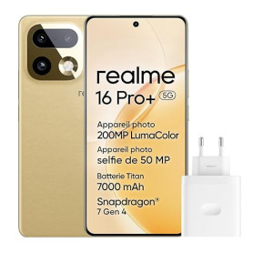 realme 16 Pro+ 5G Smartphone, 12+512GB, Appareil Photo 200MP OIS, Objectif Portrait 50MP, Batterie 7000mAh, Écran Courbe 6,8" 14