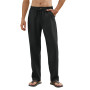 CMTOP Pantalon Homme Lin Ete Pantalon Decontracte Leger Pantalons Taille Elastique Pantalon de Yoga Plage Respirant Confortable 