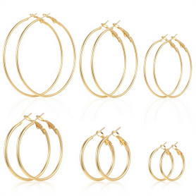 6 paires de boucles d'oreilles créoles en or pour femme, 6 tailles, sans ternissure, fines, imperméables, boucles d'oreilles cré