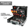 Caisse à outils complète pour le quotidien, 121 pièces, Pinces et coupe-tout, Scie, tournevis et Clés mixtes, Outillages à main,