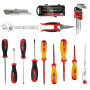 Caisse à outils complète pour le quotidien, 121 pièces, Pinces et coupe-tout, Scie, tournevis et Clés mixtes, Outillages à main,
