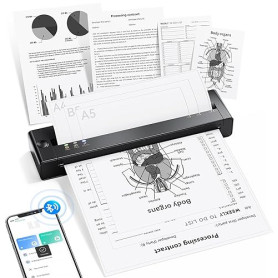 TATTMUSE A28U Imprimante Thermique A4, Imprimante Portable sans Encre pour Papier A4/A5/B5, Imprimantes Matricielles Compatible