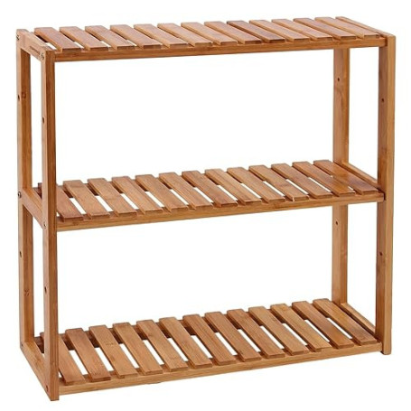 SONGMICS Étagère Salle de Bain Bambou, 3 Niveaux, Support pour Plantes, Réglable, sur Pieds ou à Suspendre, pour Salon, Salle à