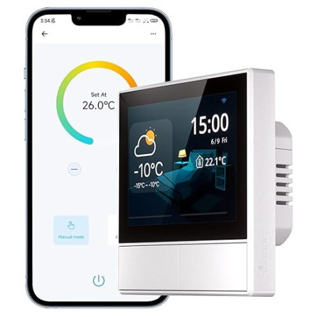 SONOFF NSPanel Interrupteur de Scène Intelligent, Interrupteur Mural WiFi (2 Gang), Thermostat sans Fil Domotique,APP et Contrôl
